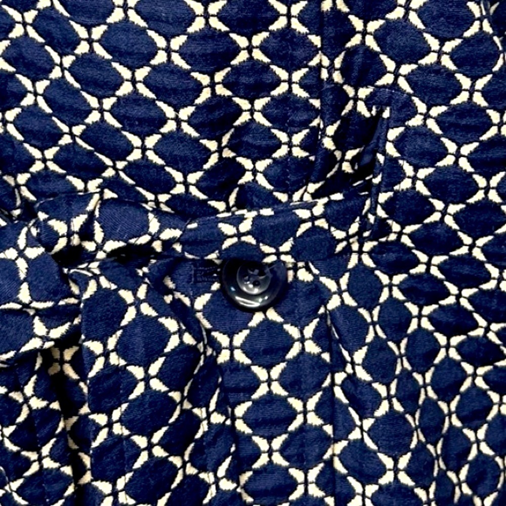 Liz Claiborne navy and white large geometric print ss jacket with pockets - Picture 7 of 10